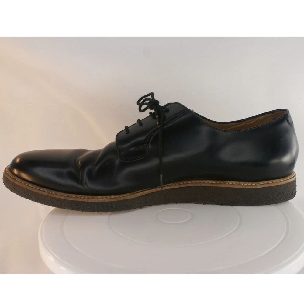 Common Projects Black Leather Derby Shoes EU46 US13 Made in Italy Crepe Sole